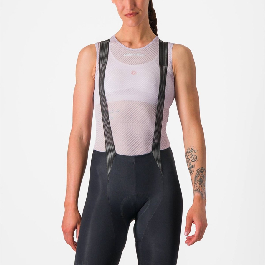 Castelli PRO MESH W SLEEVELESS レディース ベースレイヤー 紫 白 | 261789-UMN