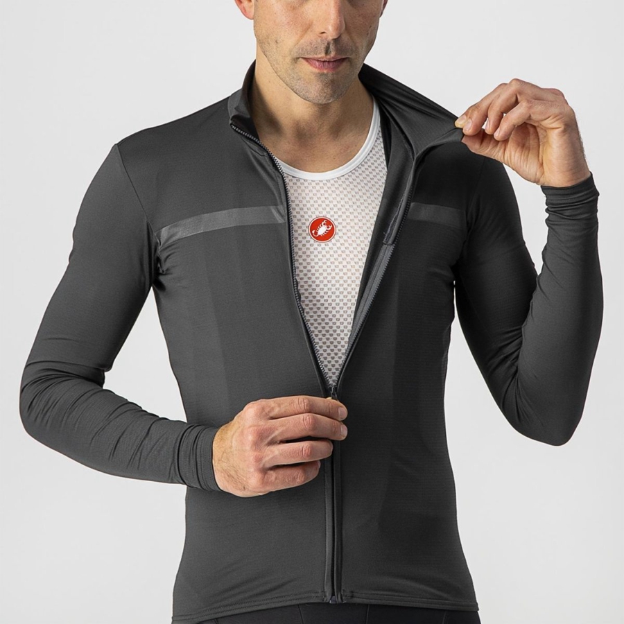 Castelli PRO THERMAL MID LS メンズ ユニフォーム 暗グレー | 943807-TVO