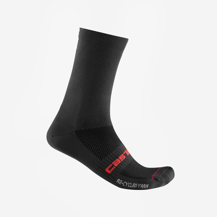 Castelli RE-CYCLE THERMAL 18 メンズ ソックス 黒 | 492836-HKO