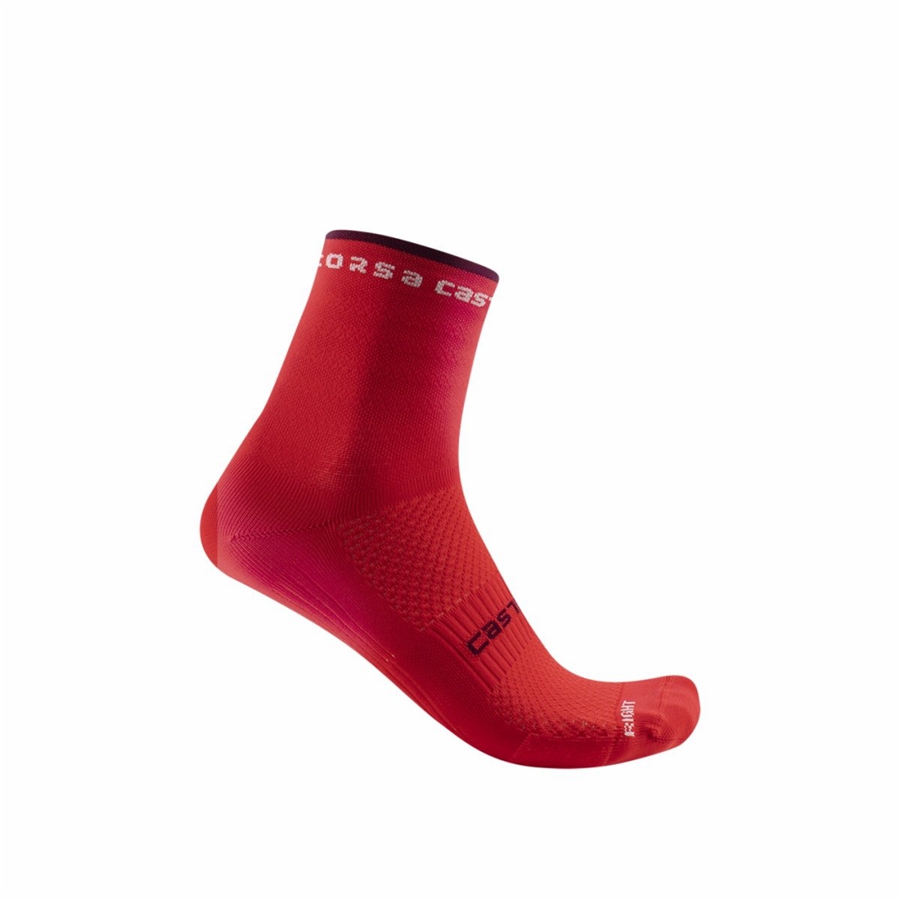 Castelli ROSSO CORSA W 11 レディース ソックス 赤 | 524197-NZA