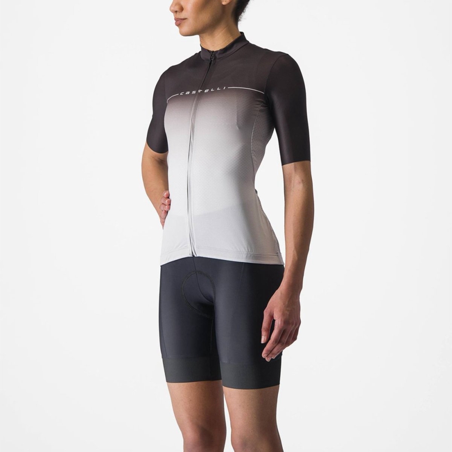 Castelli SALITA レディース ユニフォーム 黒 シルバー グレー 白 | 750934-QTX