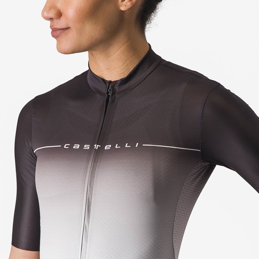 Castelli SALITA レディース ユニフォーム 黒 シルバー グレー 白 | 750934-QTX