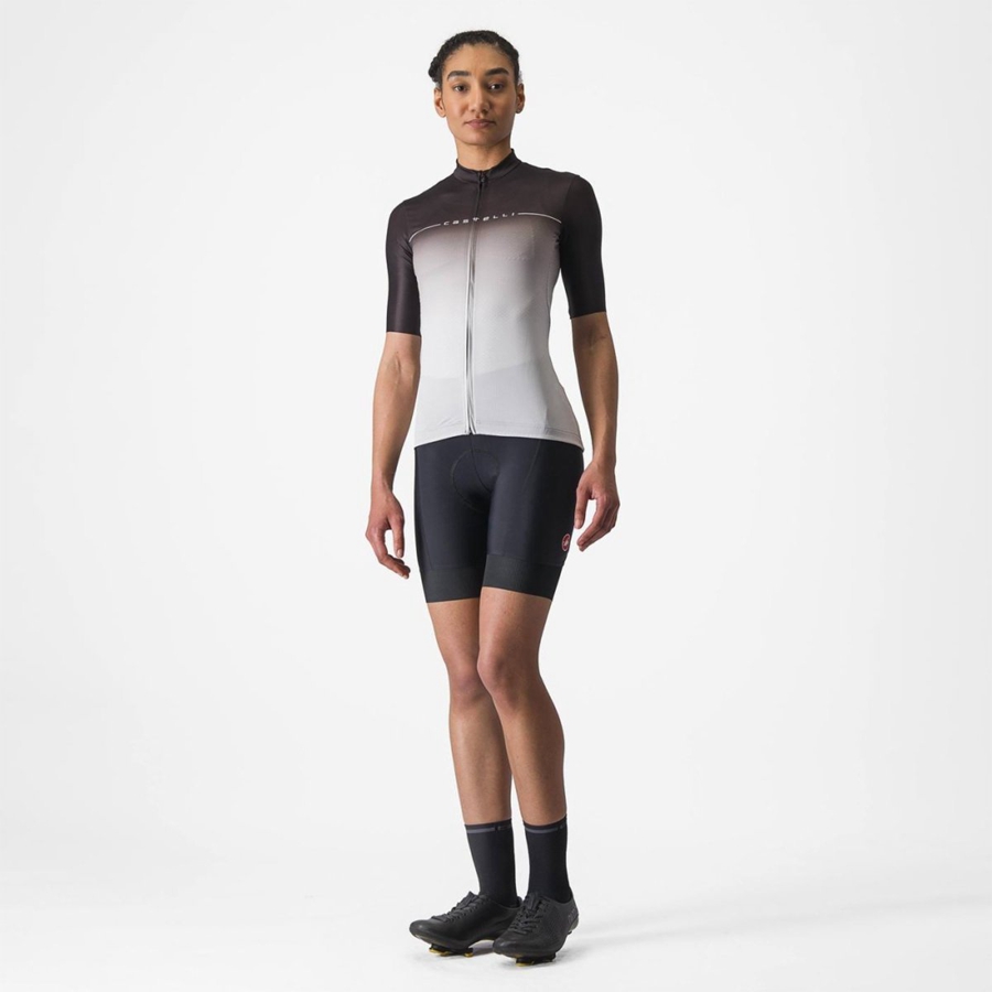 Castelli SALITA レディース ユニフォーム 黒 シルバー グレー 白 | 750934-QTX