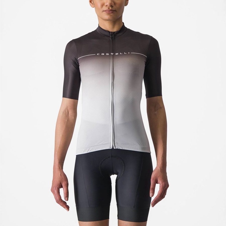 Castelli SALITA レディース ユニフォーム 黒 シルバー グレー 白 | 750934-QTX