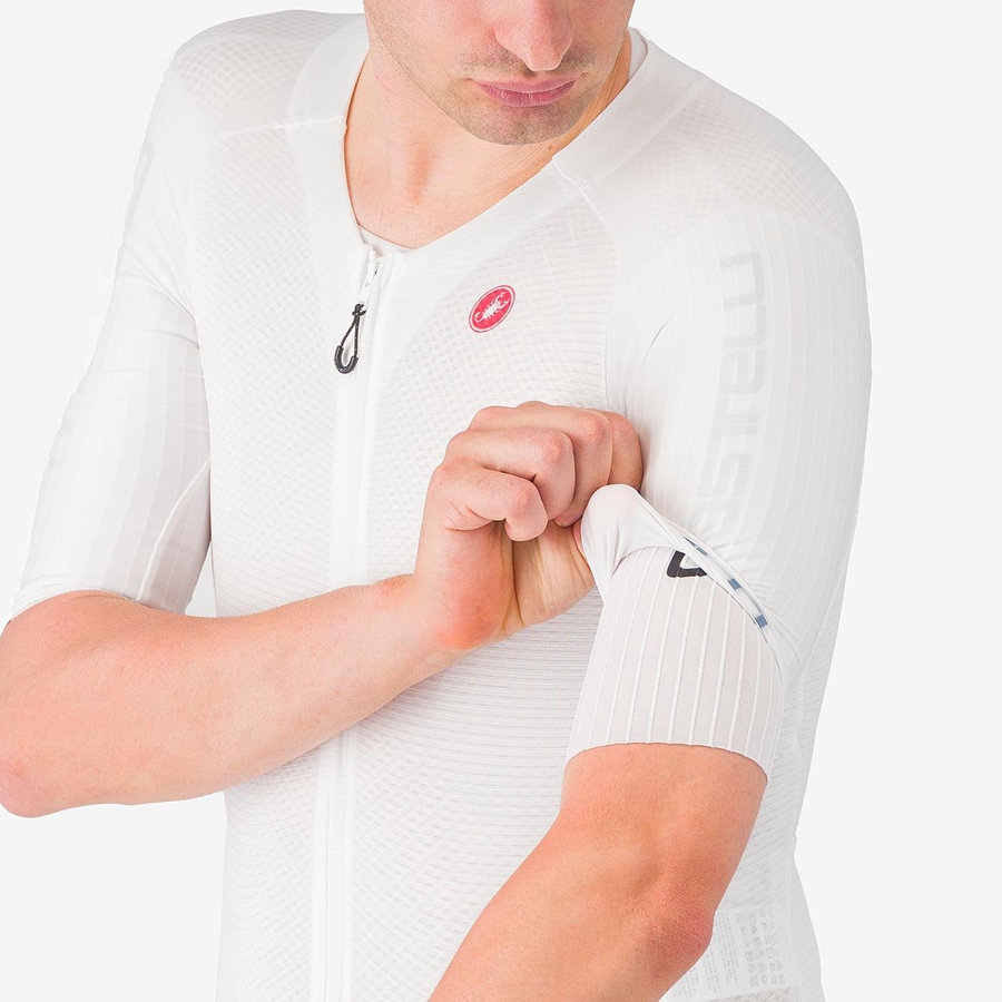 Castelli SANREMO BTW X2 メンズ スピードスーツ 白 青 | 314609-SQK