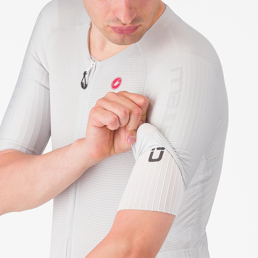 Castelli SANREMO BTW X2 メンズ スピードスーツ シルバー グレー ボルドー | 298714-JFL