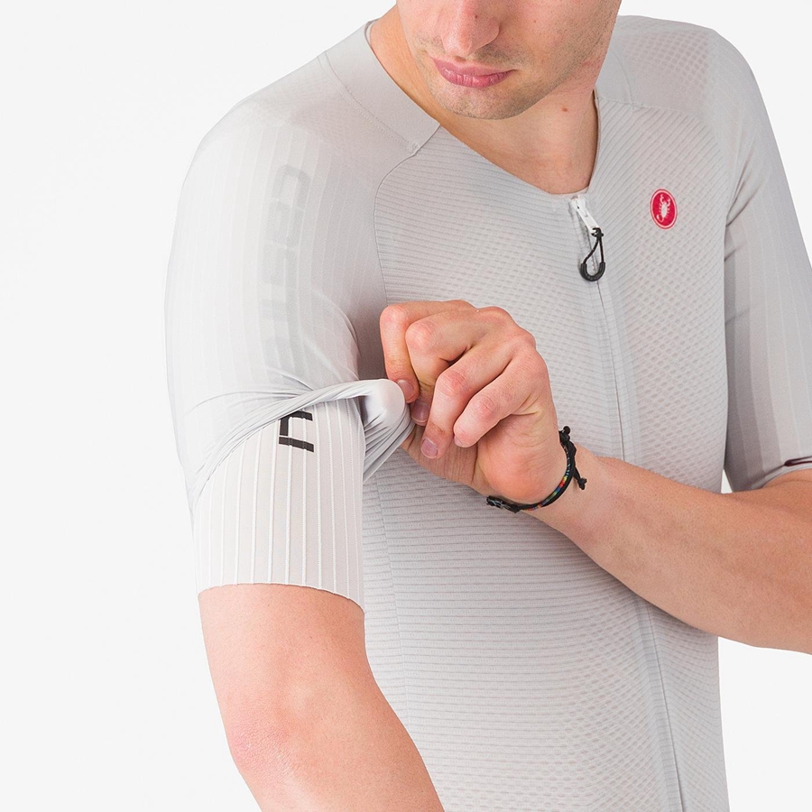 Castelli SANREMO BTW X2 メンズ スピードスーツ シルバー グレー ボルドー | 298714-JFL