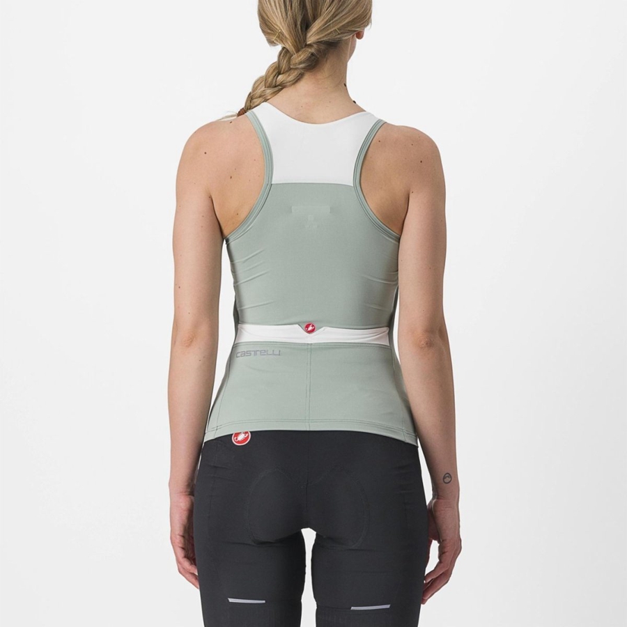 Castelli SOLARIS TOP レディース ユニフォーム 緑 白 | 087416-QYW