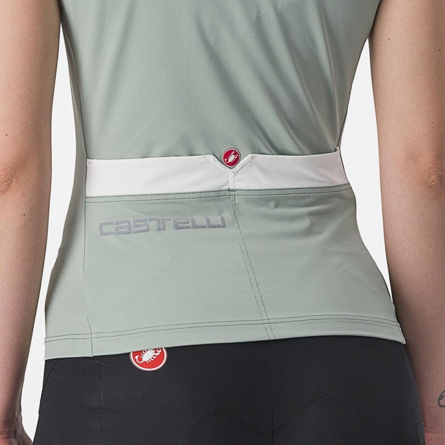 Castelli SOLARIS TOP レディース ユニフォーム 緑 白 | 087416-QYW