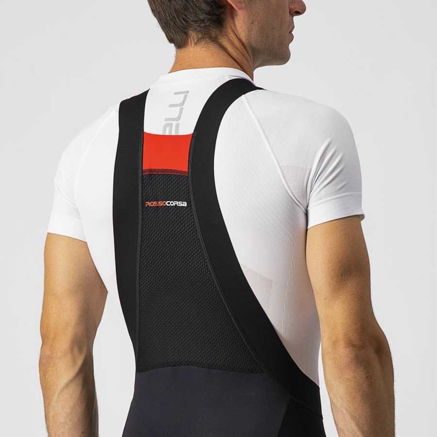 Castelli SORPASSO RoS メンズ ビブタイツ 黒 シルバー | 310495-FPH