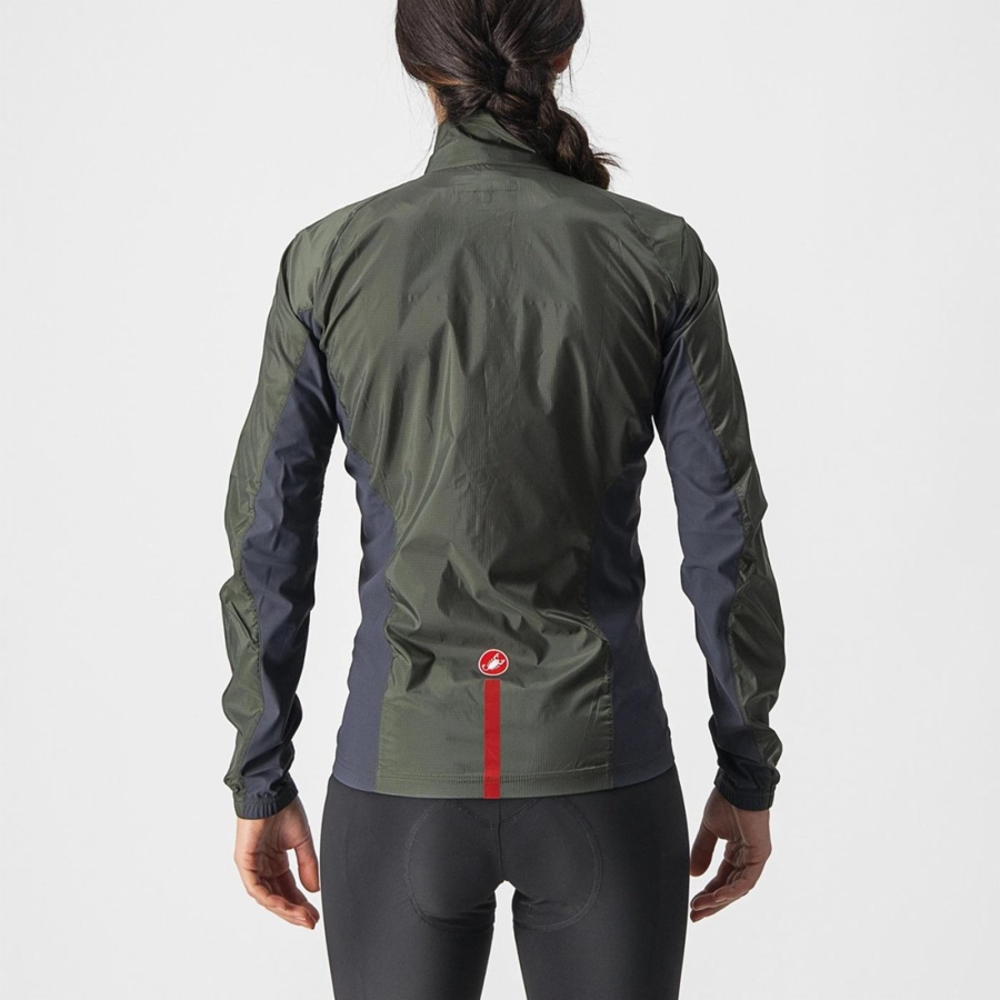 Castelli SQUADRA STRETCH W レディース 保護 緑 暗グレー | 358214-ILU