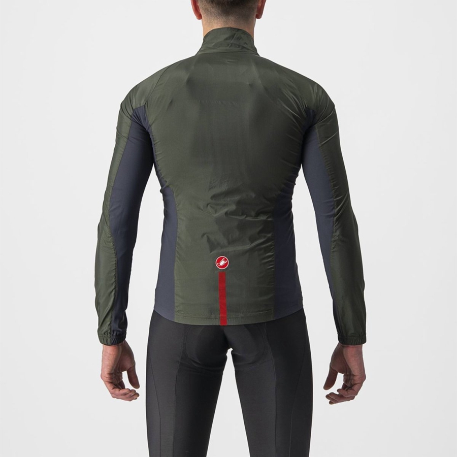 Castelli SQUADRA STRETCH メンズ 保護 緑 暗グレー | 063792-LBR