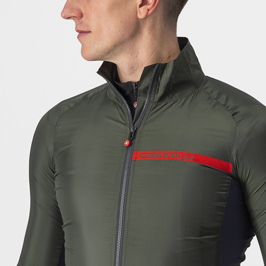 Castelli SQUADRA STRETCH メンズ 保護 緑 暗グレー | 063792-LBR