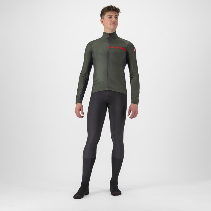 Castelli SQUADRA STRETCH メンズ 保護 緑 暗グレー | 063792-LBR