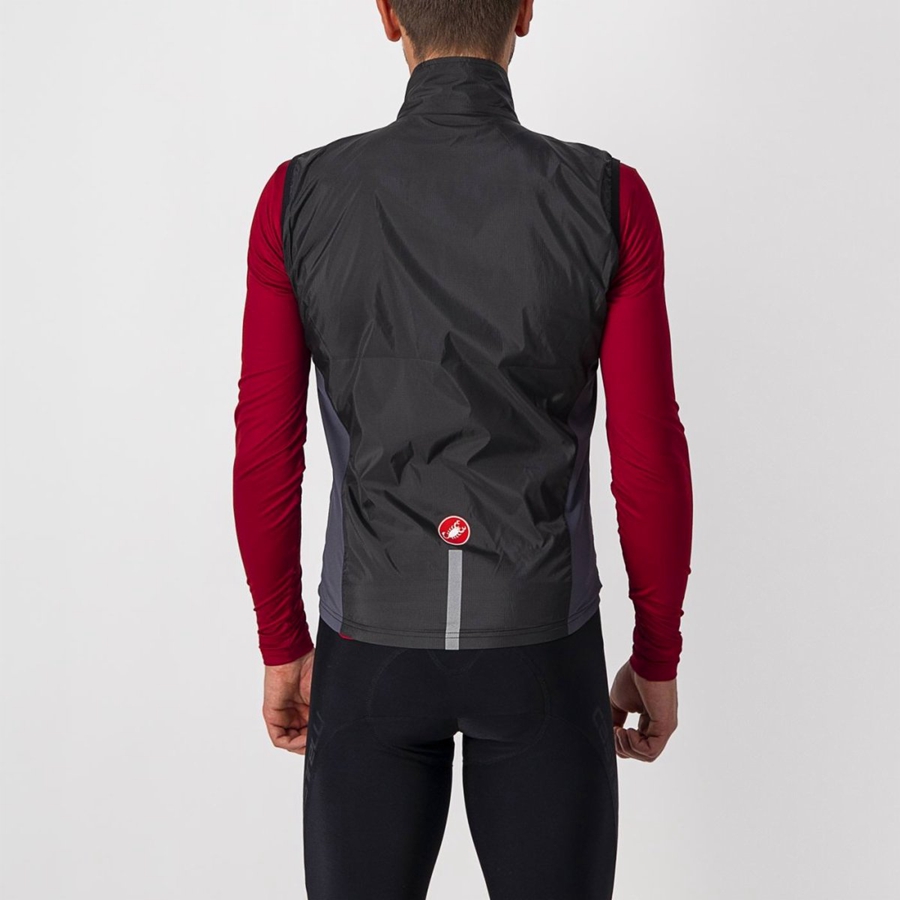 Castelli SQUADRA STRETCH メンズ ベスト 黒 暗グレー | 158279-EMS