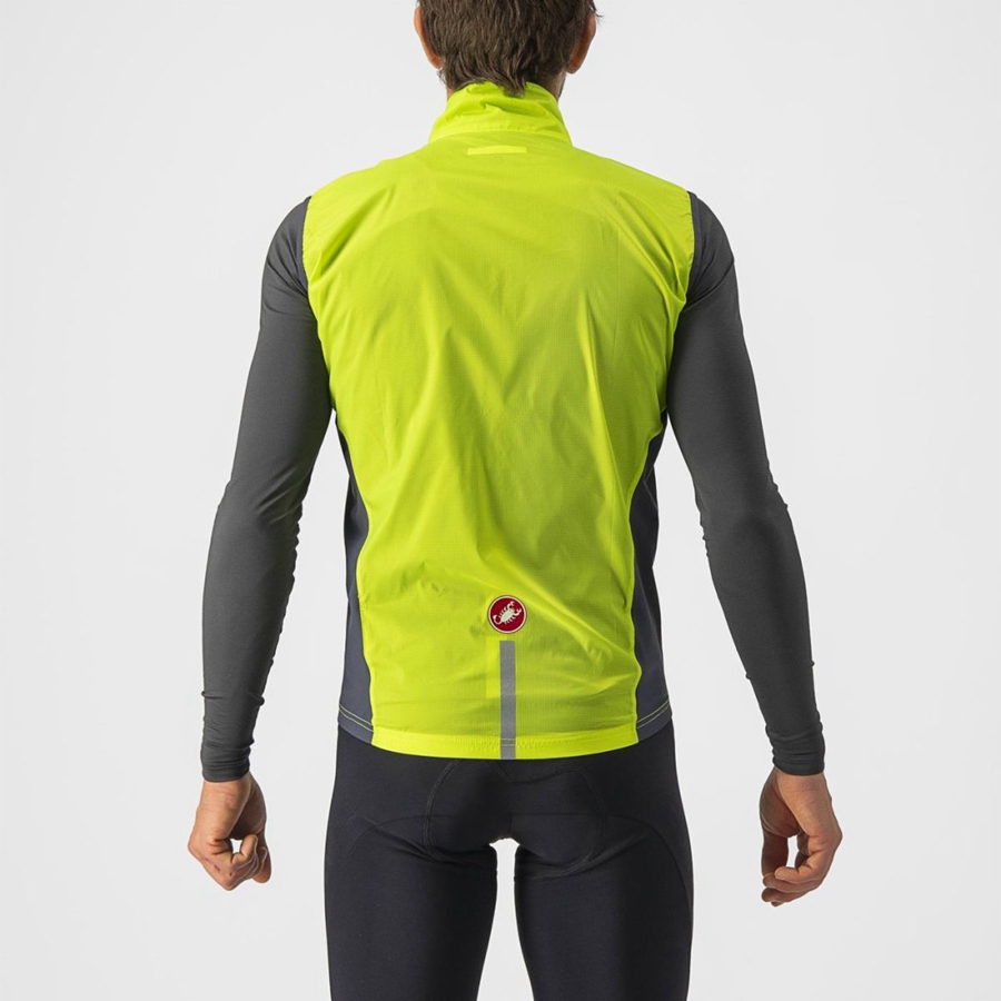 Castelli SQUADRA STRETCH メンズ ベスト ライト緑 暗グレー | 379168-VFS