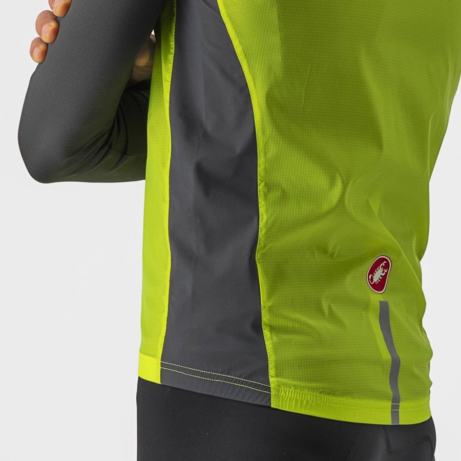 Castelli SQUADRA STRETCH メンズ ベスト ライト緑 暗グレー | 379168-VFS