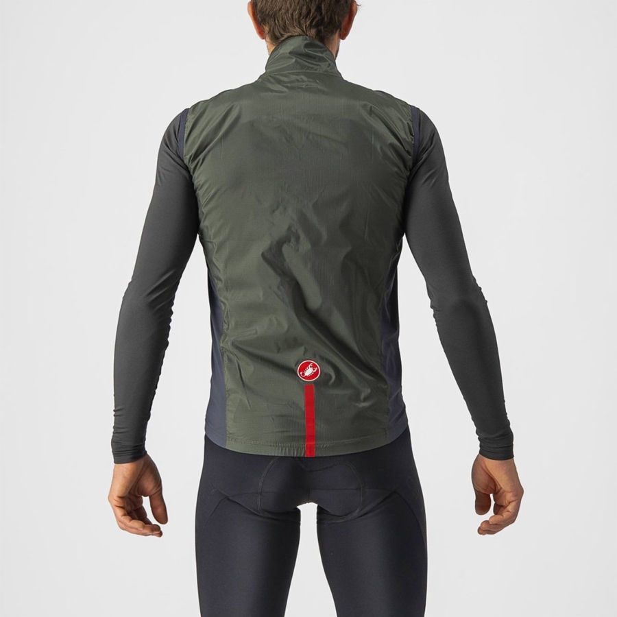 Castelli SQUADRA STRETCH メンズ ベスト 緑 暗グレー | 467528-HEN