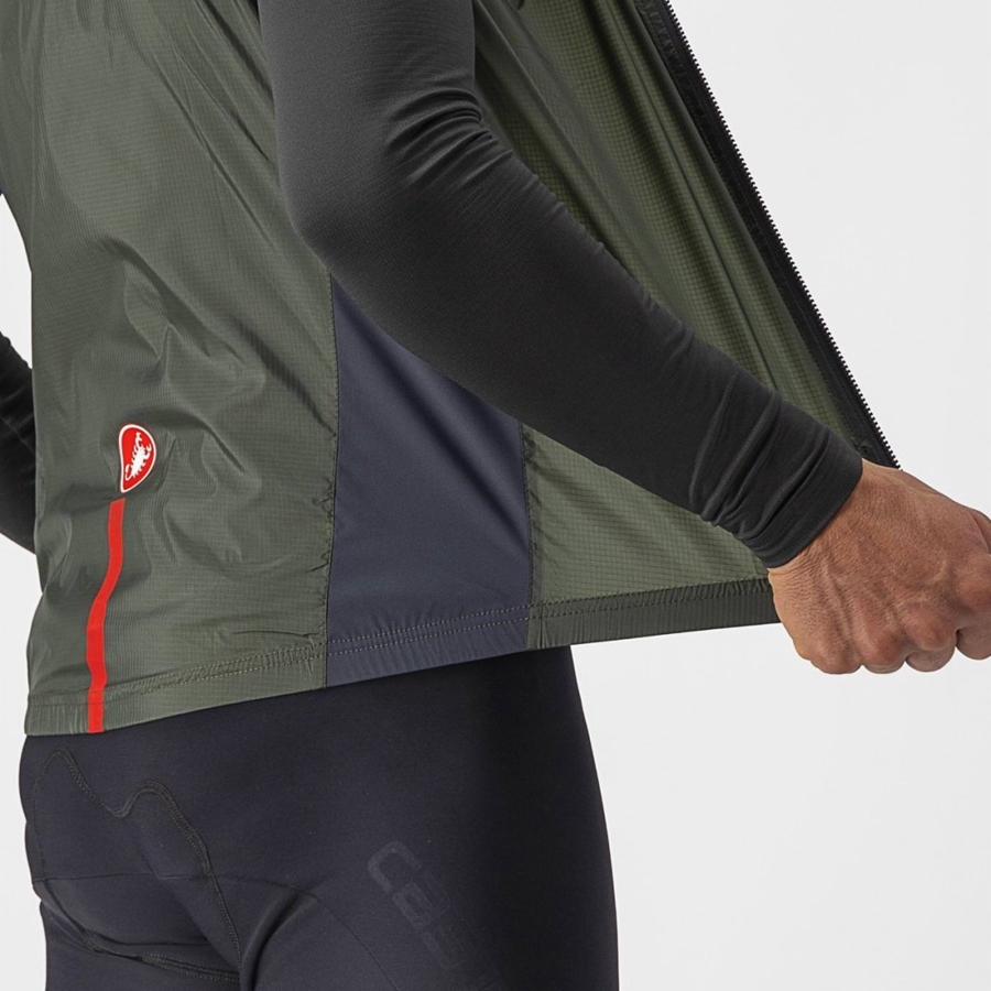 Castelli SQUADRA STRETCH メンズ ベスト 緑 暗グレー | 467528-HEN