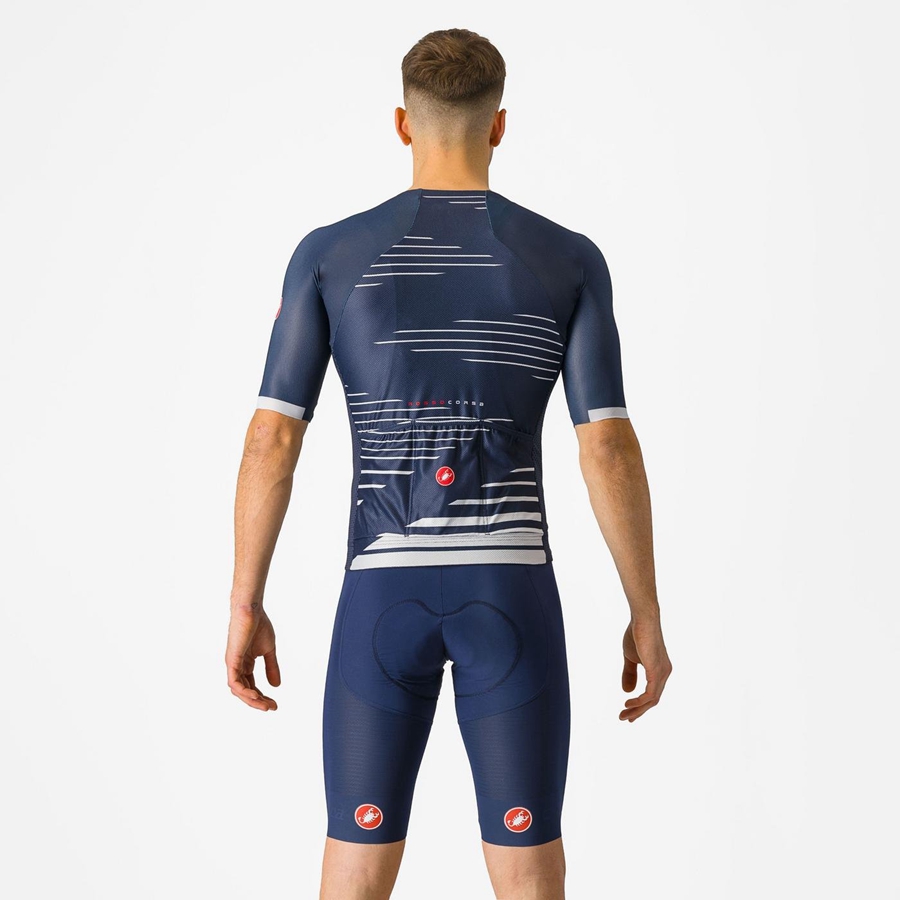 Castelli SUPERLEGGERA メンズ ビブショーツ 青 | 139625-DJU