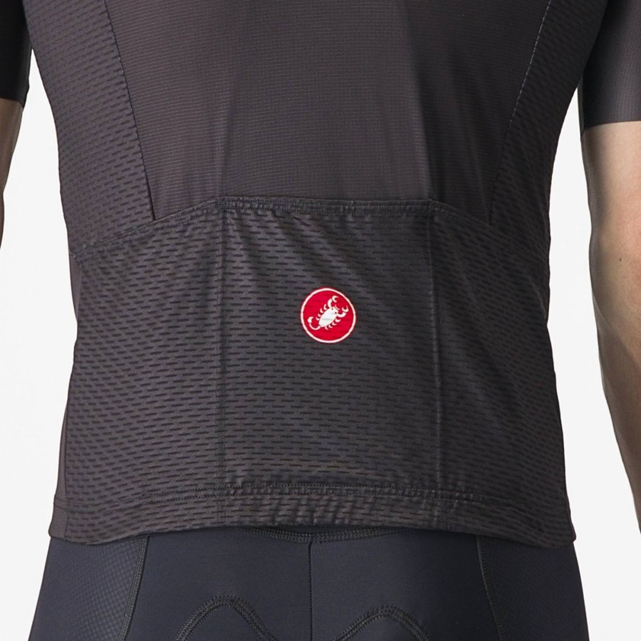 Castelli TRADIZIONE メンズ ユニフォーム 黒 暗グレー 赤 | 458296-PAN