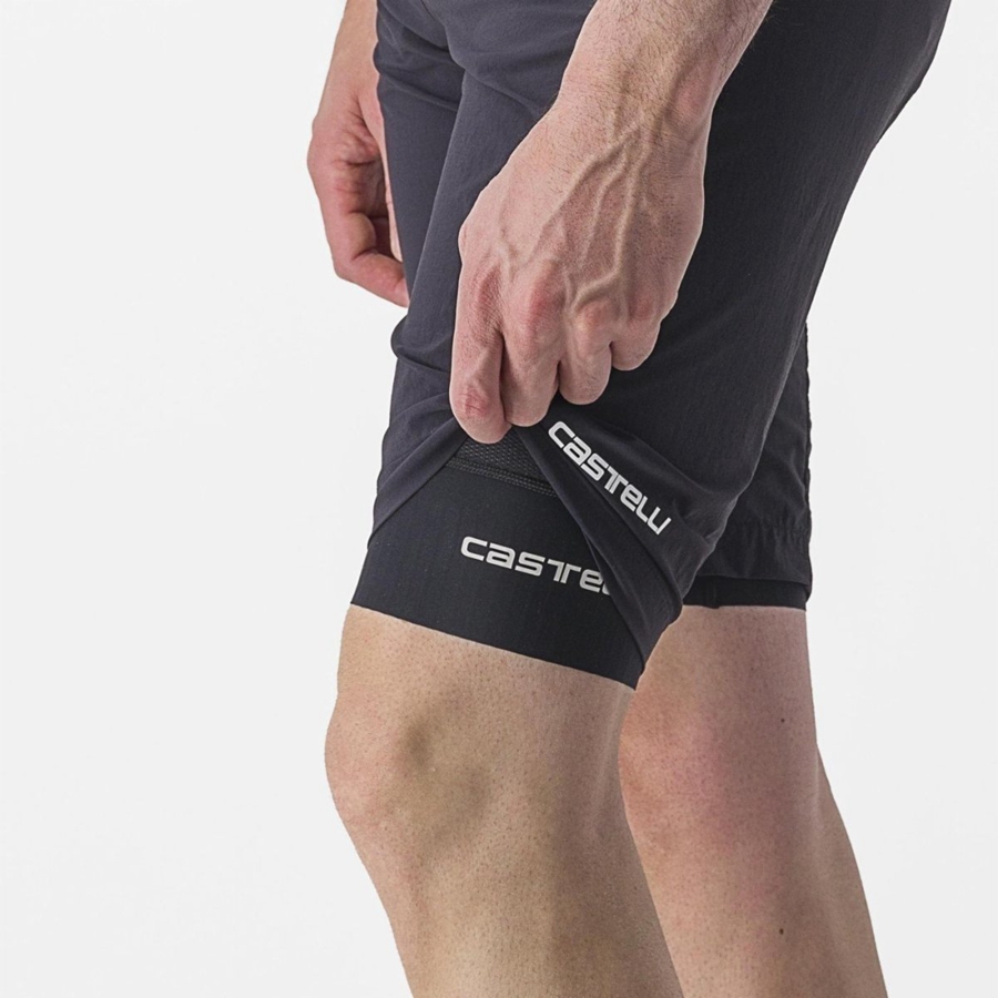 Castelli TRAIL LINER メンズ ショートパンツ 黒 | 063129-GNA