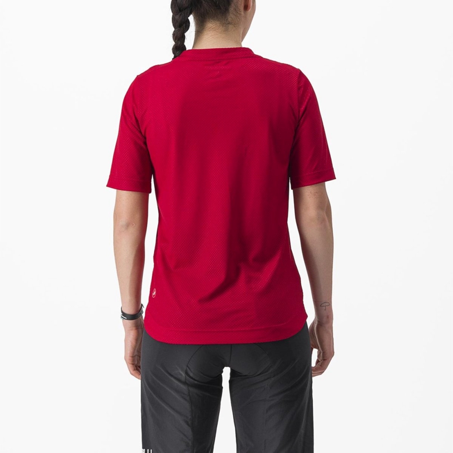 Castelli TRAIL TECH 2 W TEE レディース ユニフォーム 暗赤 | 607314-JYK