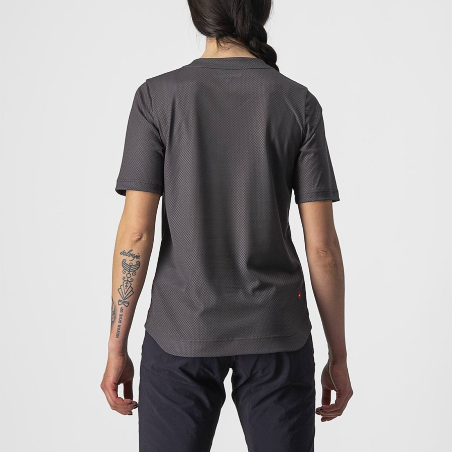 Castelli TRAIL TECH W TEE レディース ユニフォーム 暗グレー | 879316-ANX