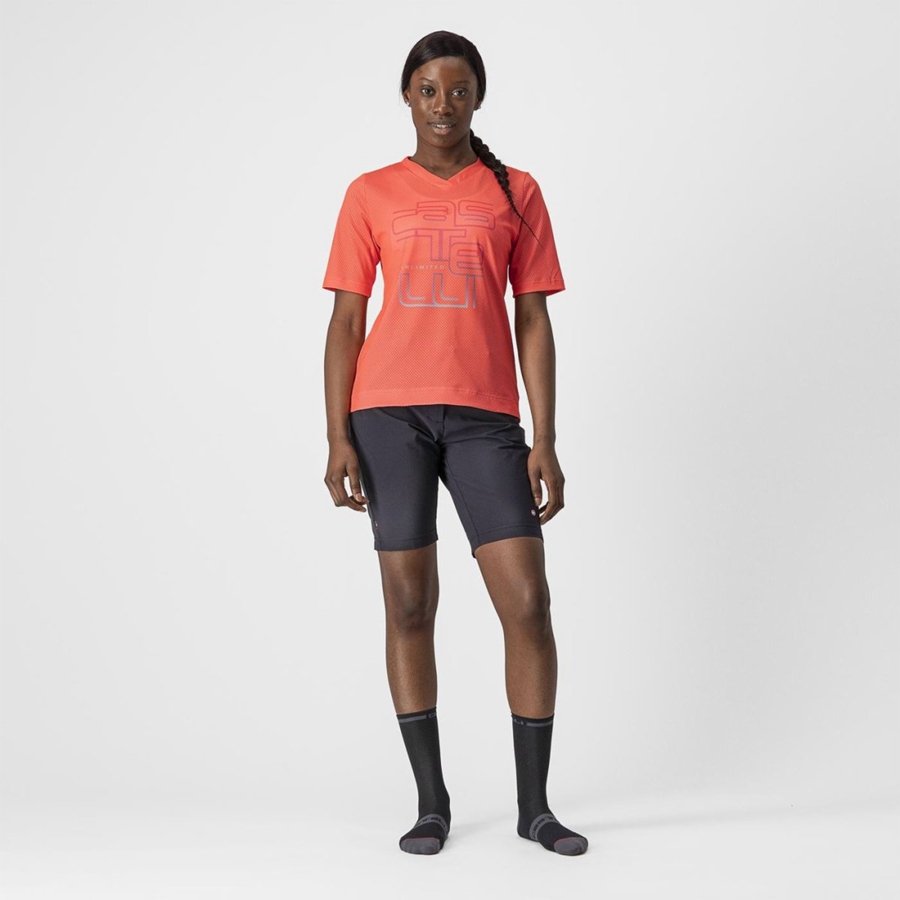 Castelli TRAIL TECH W TEE レディース ユニフォーム コーラル 色 | 294857-CUN