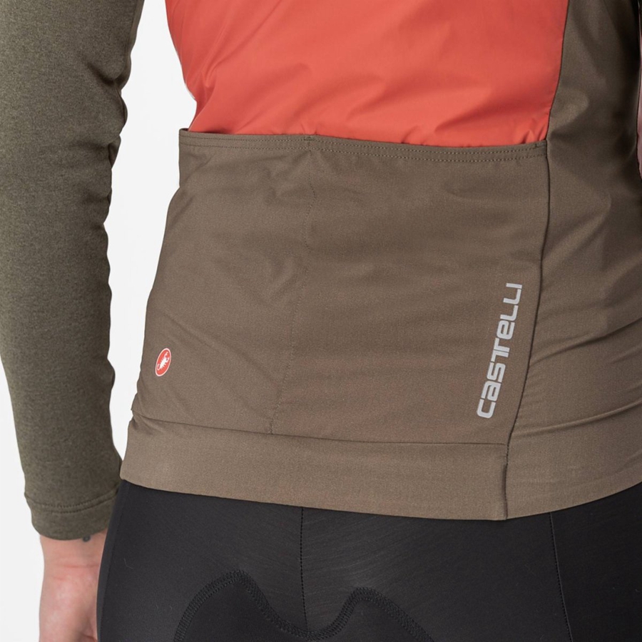 Castelli UNLIMITED 2 W PUFFY レディース ジャケット 赤 シルバー グレー | 830179-GXI