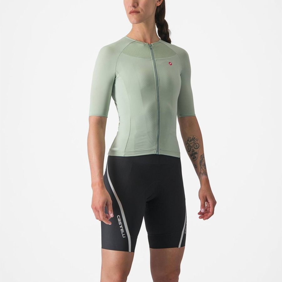 Castelli VELOCISSIMA 2 レディース ユニフォーム 緑 青 | 896457-TKX