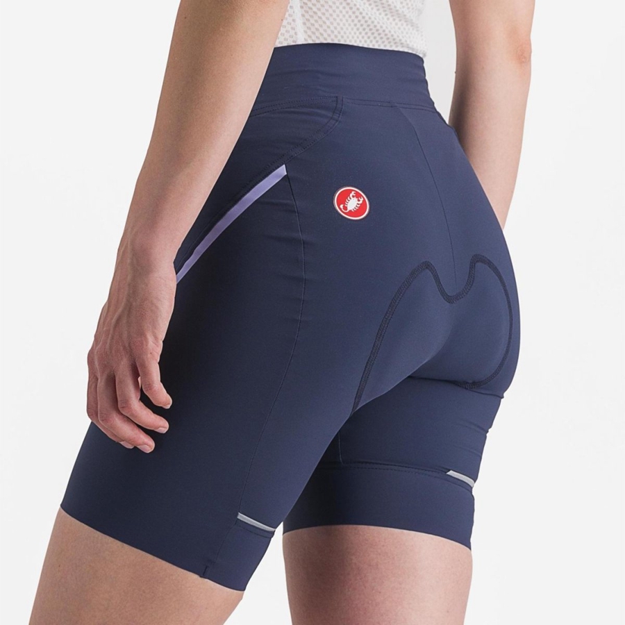 Castelli VELOCISSIMA 3 レディース ショートパンツ 青 紫 白 | 823169-UXH