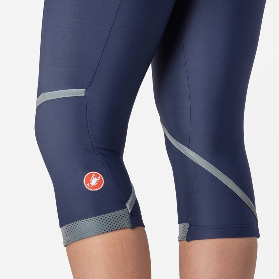 Castelli VELOCISSIMA THERMAL KNICKER レディース レギンス 青 シルバー | 819706-TNB