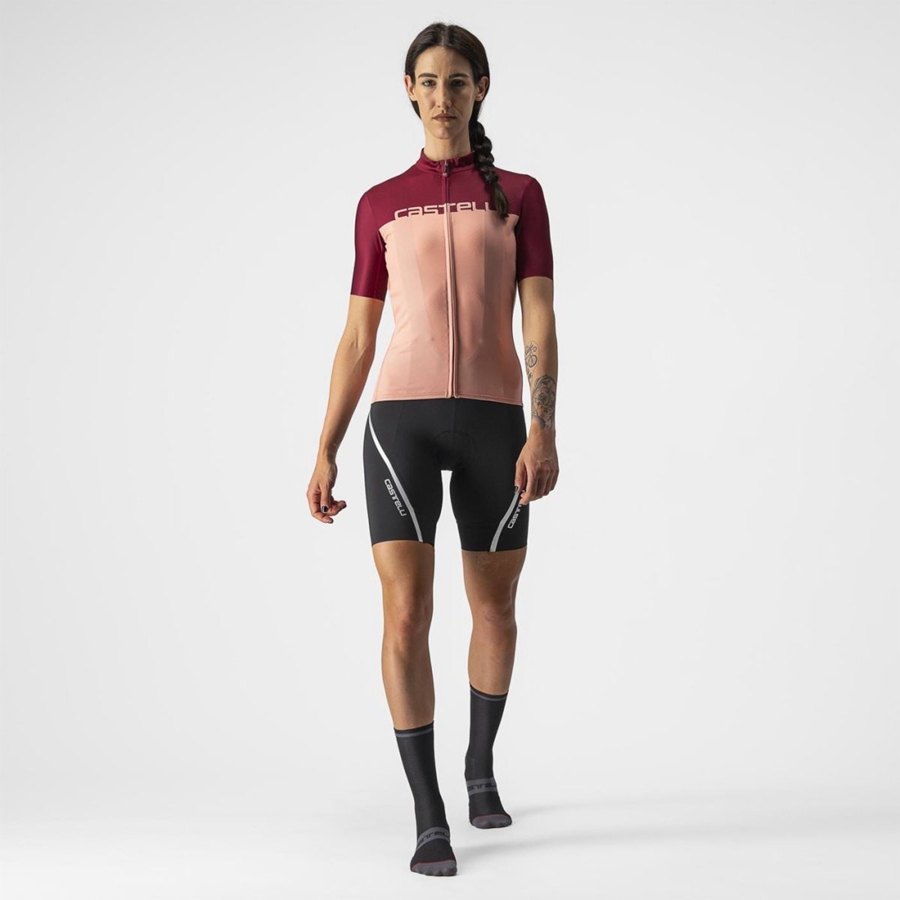 Castelli VELOCISSIMA レディース ユニフォーム ピンク ボルドー | 125980-NXQ