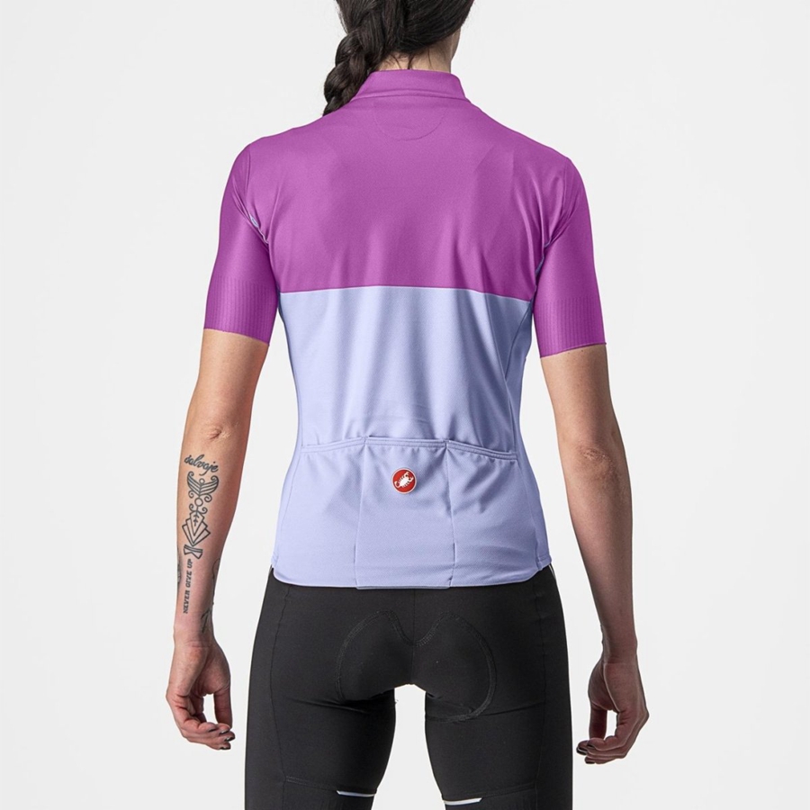 Castelli VELOCISSIMA レディース ユニフォーム 紫 白 | 703269-TLZ