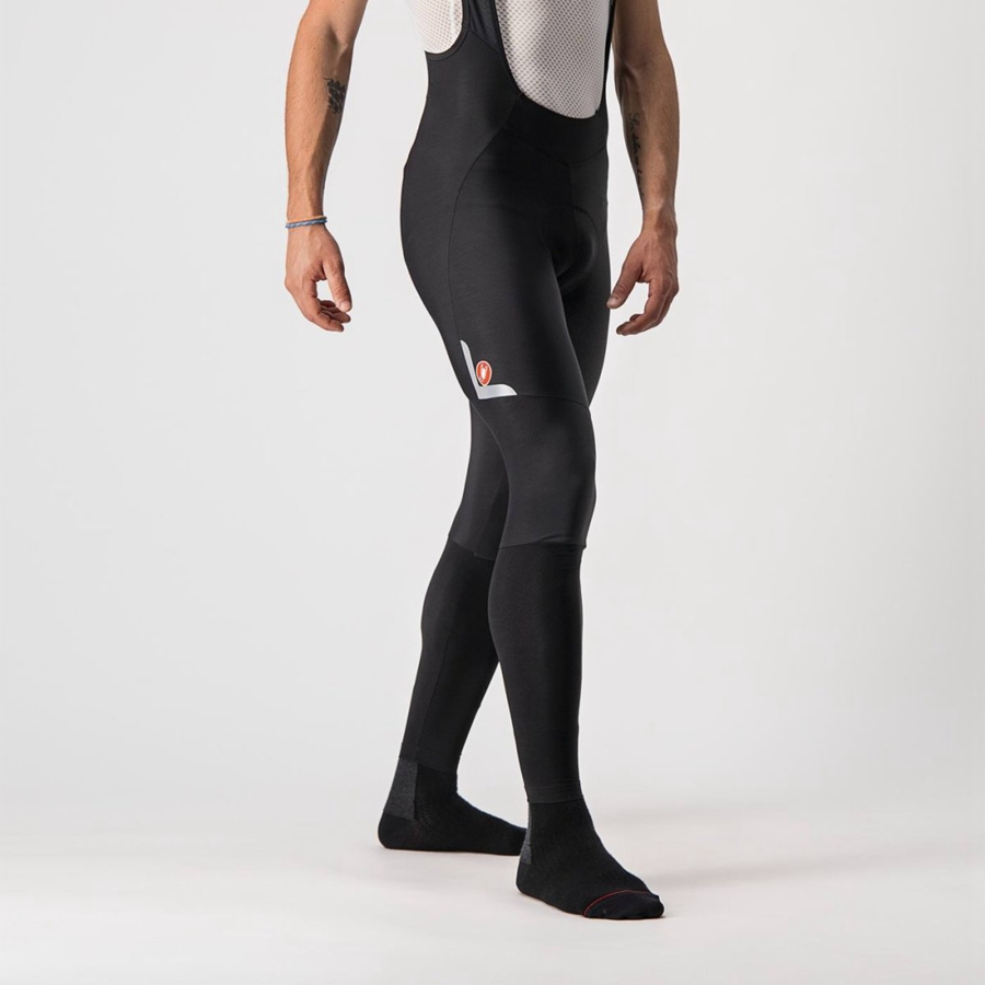 Castelli VELOCISSIMO 5 メンズ ビブタイツ 黒 シルバー | 803729-KOP