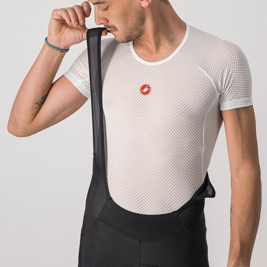 Castelli VELOCISSIMO 5 メンズ ビブタイツ 黒 シルバー | 803729-KOP