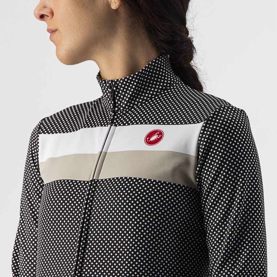 Castelli VOLARE LS レディース ユニフォーム 黒 白 | 316084-ZGW