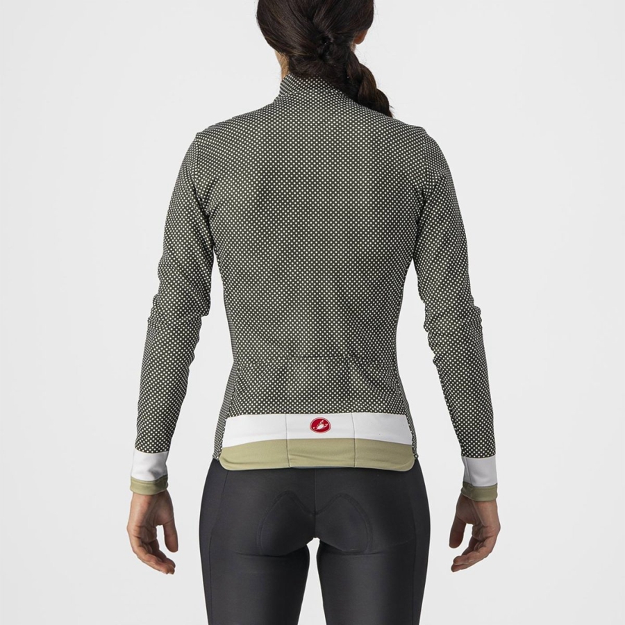 Castelli VOLARE LS レディース ユニフォーム 緑 白 緑 | 358140-UKS